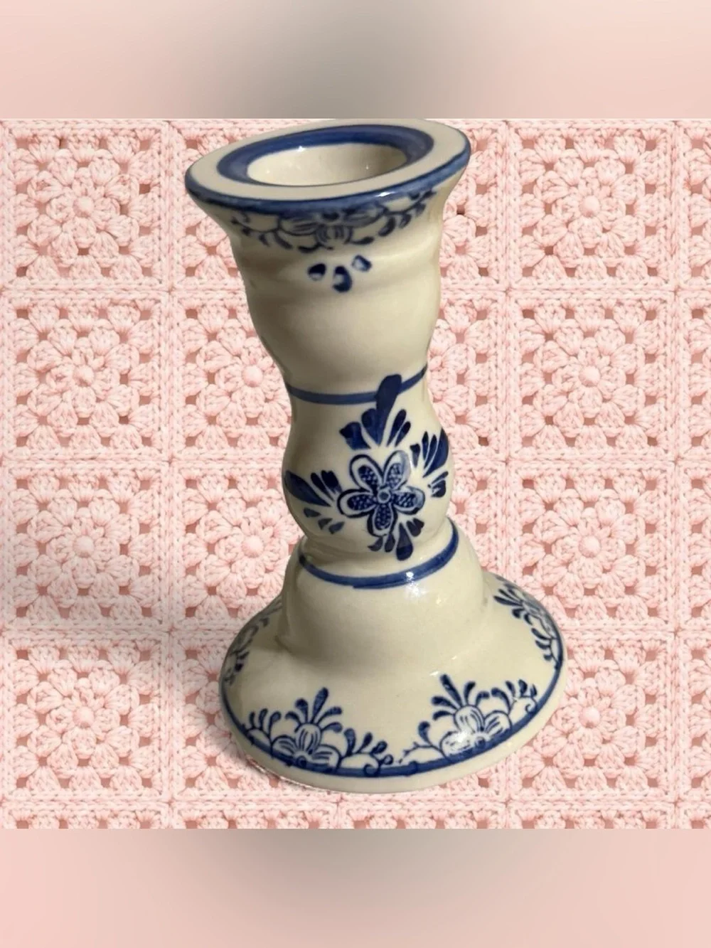 Delft Blue Holland Windmill Candlestick Holder